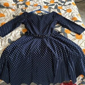 Unique Vintage Devon Polka Dot Swing Dress